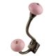 Pink Round Ceramic Antique Iron Hooks